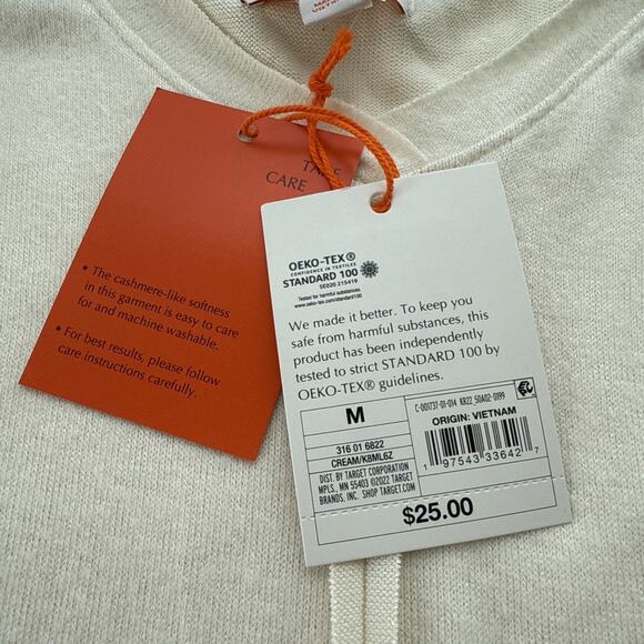 NWT Knox Rose Cream V-Neck Long Sleeve Top Scandi Chic Soft Girl Normcore Size M - Picture 6 of 11